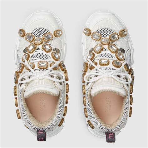 gucci crystal gg run sneakers|gucci flashtrek sneakers with crystals.